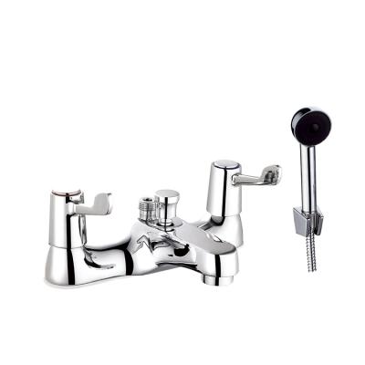 China Handleless UK Fashion Slide Bar Dual Deck Mounted Bathtub Faucets Mixer Shower Faucets for sale