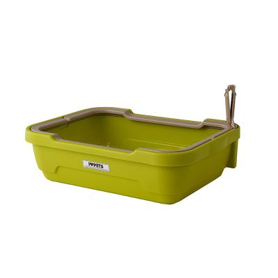 China Large Space Open Handle Cat Litter Box Cat Toilet Stored Easy Lifting With Scoop Cat Litter Tray for sale