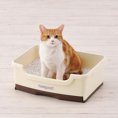 China Modern Cat Litter Drawer Box Smart Stocked Cat Plastic Multi-Colors Modern Bottom Store With Scoop Small Medium Kitten Litter Box Toilet for sale