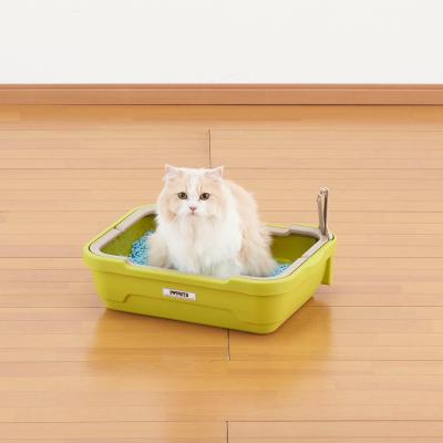 China Anti Stocked Toilet Cat Box Cat Tray Scoop Kitten Clean Pet Toilet Plastic Bedpan Pet Splatter Cats Bin for sale