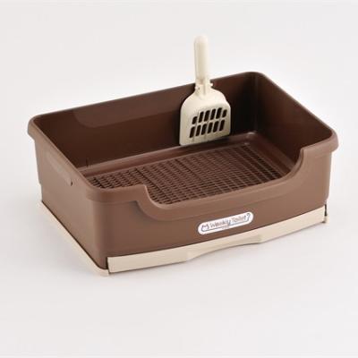 China Stored Portable Top Access To Splash Proof Plastic Partially Enclosed Cat Litter Box Cat Toilet for sale