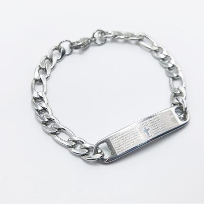 China Hiphop 8mm Bible Bracelet Anklet Stainless Steel For Men NK Silver Gold Plated 7mm Cuban Chain Bracelet for sale