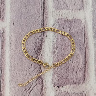 China FASHIONABLE ready to ship 2021 summer hot Cuban Link bracelet women girl gold Central Institute of Statistics bracelet anklet chain for sale