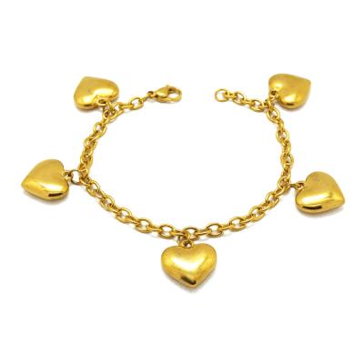 China Lead& Nickelez Olivia In Stock Women Gold free bracelets bulk stainless steel love heart charm bracelet for girls for sale