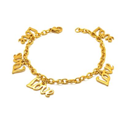 China Lead& Nickel free Olivia in the big gold silver charm bracelets women simple love charm bracelet fashion jewelry wholesale for sale