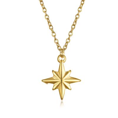 China Lead& Popular Nickel Free TK Accessories Shining Star Girls Gift 18k Gold Stainless Steel Jewelry Unique Star Necklace for sale