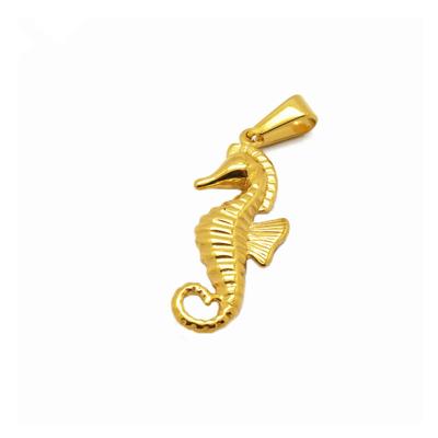 China Cute Glitter Stainless Steel Seahorse Fashion Simple Design Golden Simple Pendant for sale