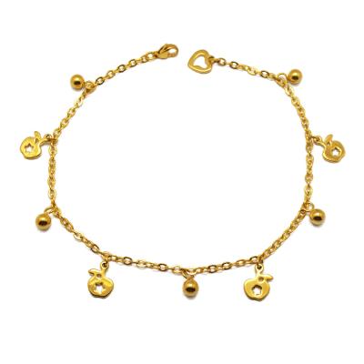 China Stainless Steel Summer Jewelry Bohemia Style Trendy Gold Plated Charm Anklet Chain For Girls for sale