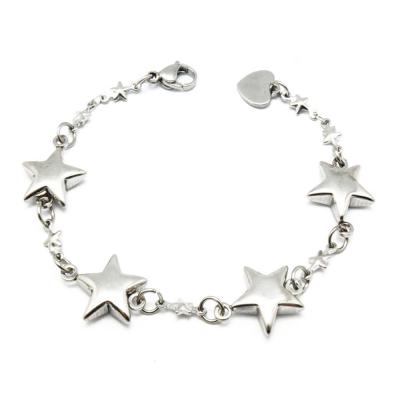 China Christmas Gift Lucky Star Charm Fashion 316l Stainless Steel Accessories Nickel Free Women Slap Bracelet for sale