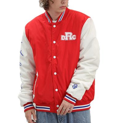 China OEM Waterproof Fashionable Embroidery Jacket Custom Color Block Baseball Jacket Men for sale