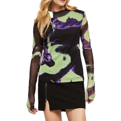 China Anti-pilling 2022 unique autumn wear pattern color block bodycon sweatshirts for women female sweatshirt for sale