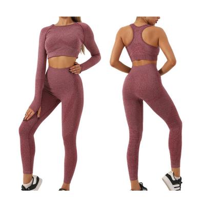 China Custom logo sports elastic quick dry bra top breathable leggings seamless yoga set 5 piece sets for sale