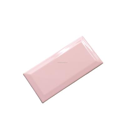 China Small Glazed Kitchen Backsplash Tile 100*200 Tiles Single Beveled Color Tile Kitchen Pink Ceramic Tiles Underground for sale