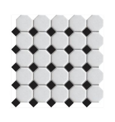 China Black And White Octagonal Special Shaped Mosaic Black And White Special Shaped Mosaic Tile Small Parquet Mosaic Bathroom Kitchen Wall Slab Non-Slip Tile for sale