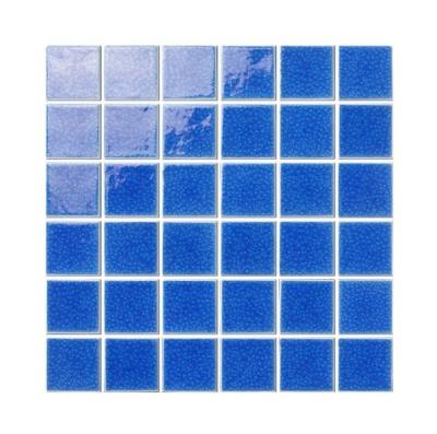 China Parquet Pool Ice Ceramic Thin Split Mosaic Slab Shower Tile Blue Mediterranean Custom for sale