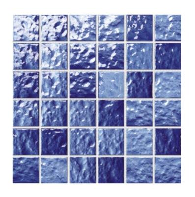 China Blue and White Swimming Pool Mediterranean Ceramic Slab Fish Pool Glass Mosaic Ripple Parquet Parquet Outdoor Indoor Water Pool for sale