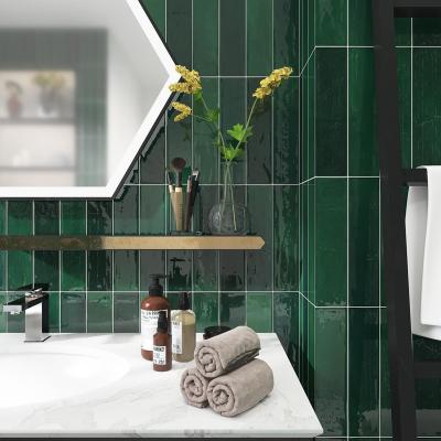 China CLASSIC Green Random Color Symphony Luminous Strip Porcelain Iredescent Underground Tile 75*308mm Subway Tiles Ceramic Tile Design for sale