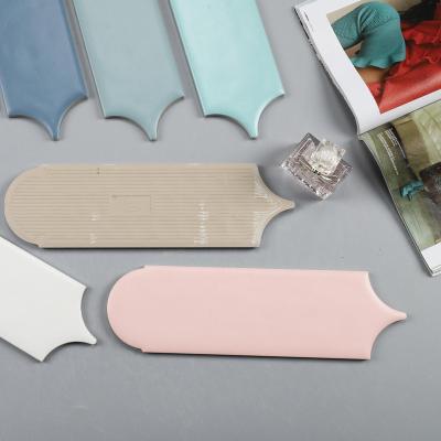 China New Modern Irregular Feather Shaped Matte Glazed Ceramic Pink Tiles For Bathroom Kitchen Wall Backsplash Living Room for sale