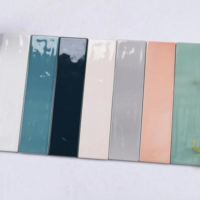 China MEDITERRANEAN SEA kitchen bathroom decking wall tiles bright symphony 75*308 porcelain tiles strip design for sale