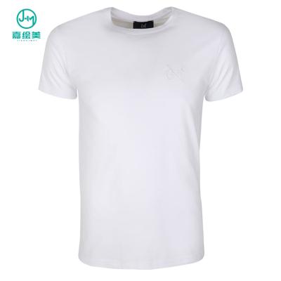 China JHM Cotton Anti Shrink T Shirt Plain White , 95% Cotton 5% Elastane T Shirt Men Custom for sale