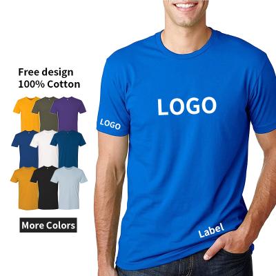 China Anti-Wrinkle OEM High Quality Men's Simple T-shirt Custom Printing Casual 100% Cotton Tee Blank T-shirts for sale