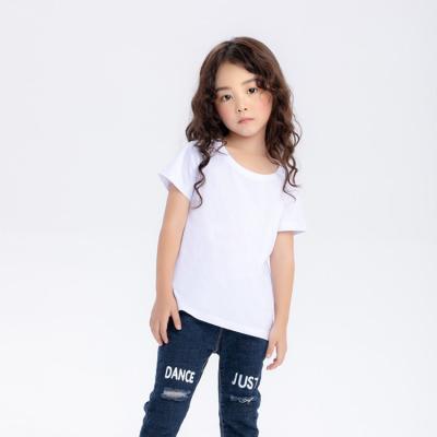 China JHM YC3303 OEM China Factory Polyester Spandex Anti-Shrink Plain White Kids T-shirt Design for sale