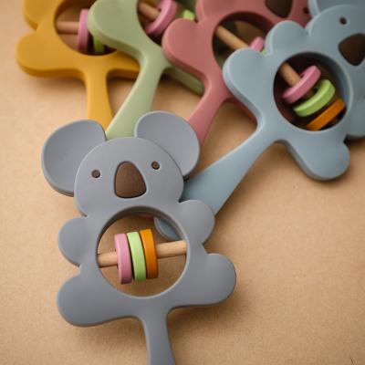 China Wholesale Eco-freindly Baby Silicone Teether Koala Rattle Baby Teether Chew Toys for sale