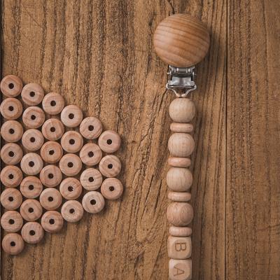 China Eco-friendly Natural Beech Wood Abacus Beads 10mm Diy Accessories Spacer Jewelry Making Loose Wooden Beads for sale