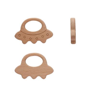 China Planet Shape Baby Teething Sensory Toys Beech Wood Planet Teether Natural Teether for sale