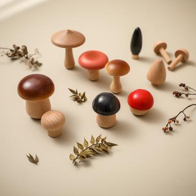 China Developmental Toy Wooden Mushroom Set Baby Toy Pure Wood Material Mushroom Early Play 11-Piece Set for sale