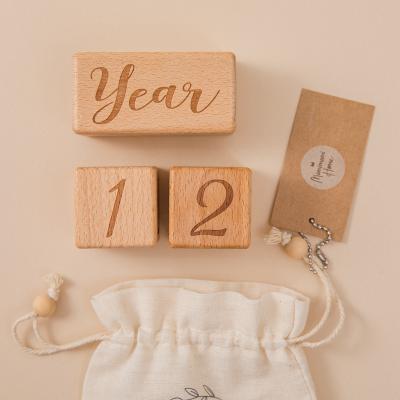 China China Baby Milestone Customized Laser Cutting Engraving Newborn Photography Photo Props Milestone Wholesale for sale