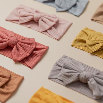 China Cute Headband Soft Nylon Polyester Bowknot Headband Baby Accessories Headband Hairband Material for sale