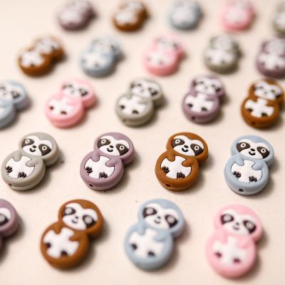 China Baby Teething Pain Calming Baby Teething Early Rising Feeling Toy Cartoon Sloths Silicone Beads Alphabet Beads for sale