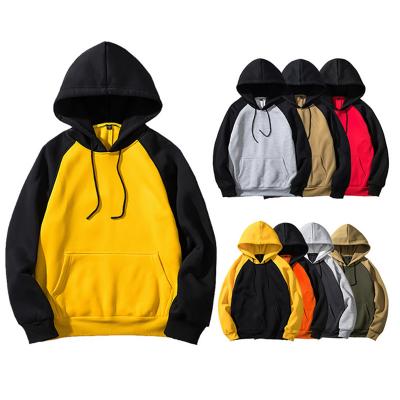 China Custom logo hoodie men autumn winter streetwear Anti-wrinkle fleece hoodies raglan sleeve warm design long sleeve men's pullover hoodies for sale