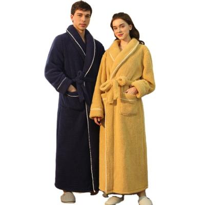 China Winter Bathrobes Womens shu Velveteen Fleece Warm Bathrobe Mens Unisex Hotel Flannel Bathrobe for sale