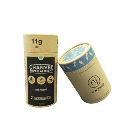 China Custom Made Food Grade Biodegradable Foil Tea Drinks Kraft Paper Pape Packingr Box Tube Packaging For Tea Beverage for sale