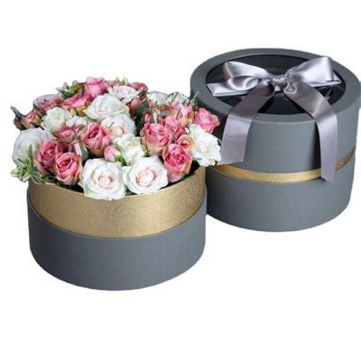 China Recycled Materials Fast Shipping Cylinder Round Box Set Packaging Rose Flower Valentine Gift Boxes for sale