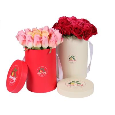 China Recycled Materials Fast Eco Friendly Custom Label Round Rigid Paper Cylinder Box For Flower for sale