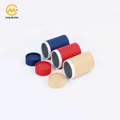 China Wholesale Cheap Recyclable Custom Tiny Push Lid Cylinder Small Round Kraft Paper Package Box for sale