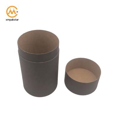 China Recyclable Custom Printable Rolled Black Cylindrical Push Edge Kraft Paper Packaging Box for sale