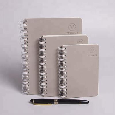 China High Quality Customizable Gray Soft Paper A5 Cover Hardcover Bulk Spiral Notebook with Logo Print for sale