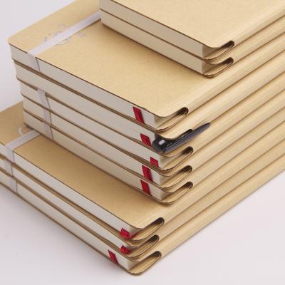 China Glue Eco Friendly Custom Kraft Cover Binding Paper Blank Notebook Journal With Elastic Waistband for sale