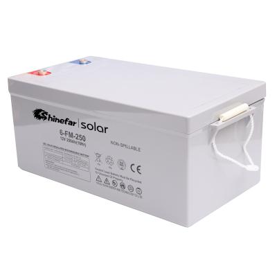 China solar power system 10 years lead acid battery price 12v 250ah gel life for sale