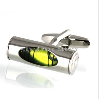 China New Classic Mens Cufflinks Silver Yellow Lins Gradienter Cuff For Shirt 24mm CL-020 for sale