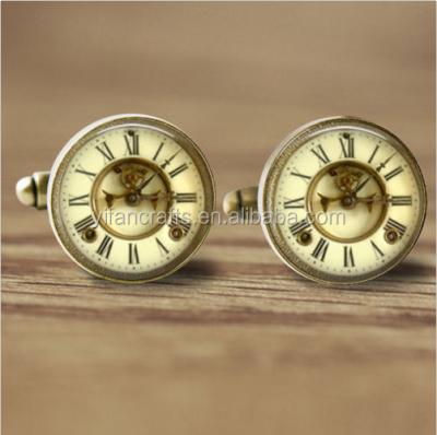 China Classic 16mm Cufflinks Synchronize Accessory Glass Image Of Cufflinks Mens Cufflinks for sale