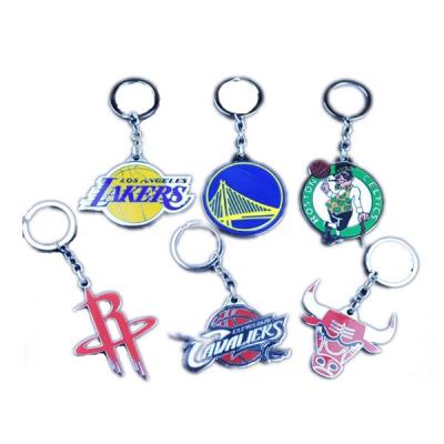 China Memories ; Basketball Team Logo Metal Keychains Key Rings Gifts NBA Basketball Club Key Chain 2019 New for sale