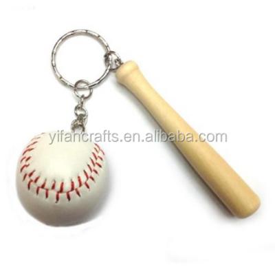 China Promotion gift mini baseball key chain, baseball and bat key chain, lovely key chain, CUTE for sale