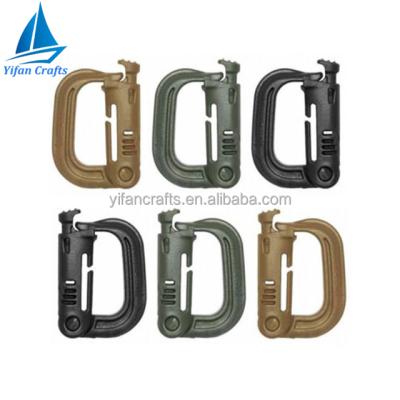 China Aluminum Tactical Grimloc Molle Webbing Buckle Safety Locking D-Ring Carabiner Hook Clip for sale