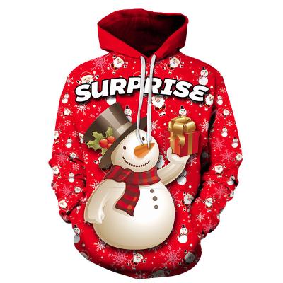 China Anti-wrinkle FanLi European and American Santa Claus printing gift men's 3d print hoodie men's couples sweater coat for sale