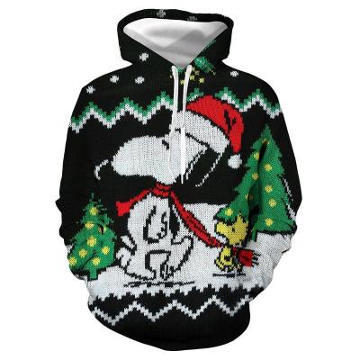 China FanLi European and American Christmas 3d pullover Snoopy digital printing anti-wrinkle hoodie for sale